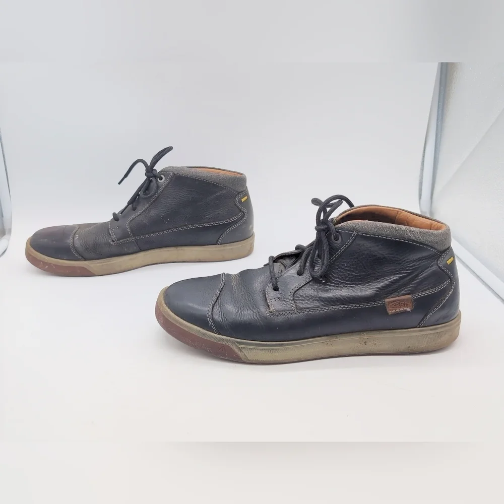 Keen Glenhaven Sz 10 Men's Black Leather Lace-Up Casual Boots Portland Or